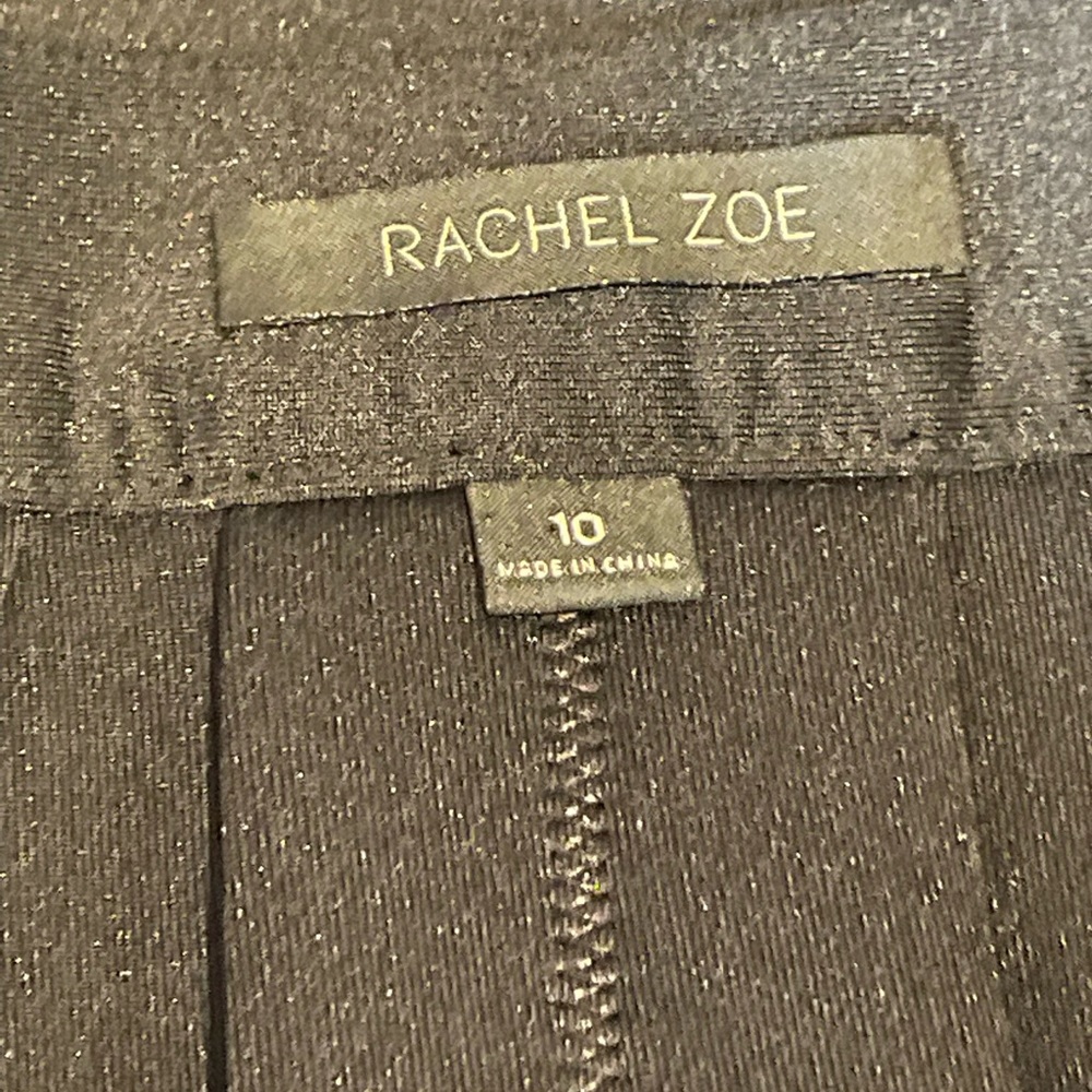 Rachel Zoe Black Indio Pleated Neoprene Ponte Mininskirt Sz 10 - Picture 15 of 15